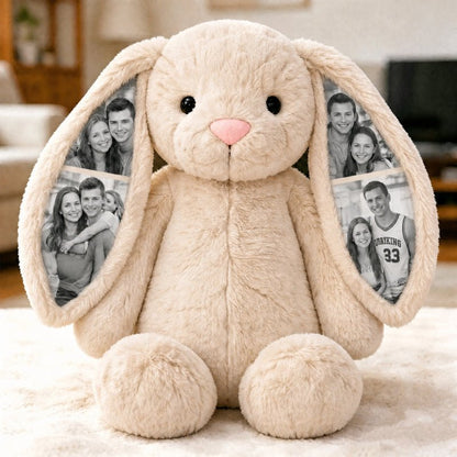 Custom Photo Bunny Plush for Couples Anniversary Gifts - Luxrelivo