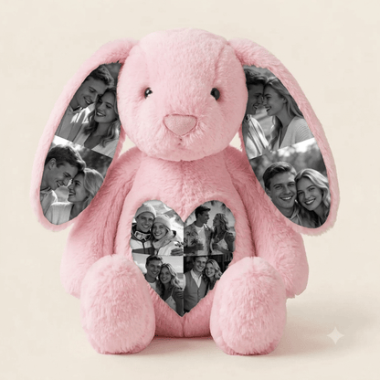 Custom Photo Bunny Plush for Couples Anniversary Gifts - Luxrelivo
