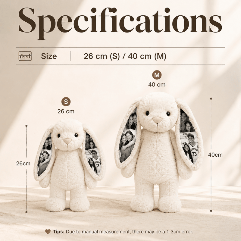 Custom Photo Bunny Plush for Couples Anniversary Gifts - Luxrelivo