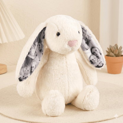 Custom Photo Bunny Plush for Couples Anniversary Gifts - Luxrelivo