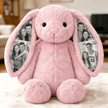 Custom Photo Bunny Plush for Couples Anniversary Gifts - Luxrelivo