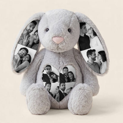 Custom Photo Bunny Plush for Couples Anniversary Gifts - Luxrelivo