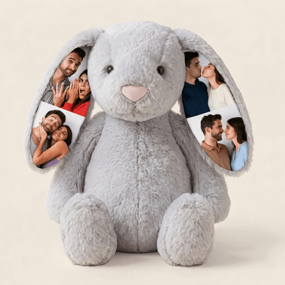 Custom Photo Bunny Plush for Couples Anniversary Gifts - Luxrelivo
