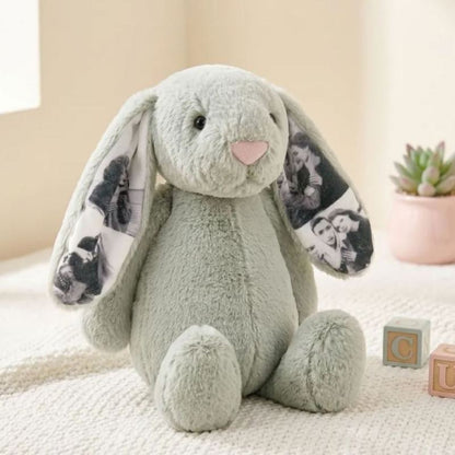Custom Photo Bunny Plush for Couples Anniversary Gifts - Luxrelivo