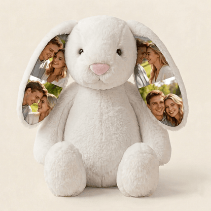 Custom Photo Bunny Plush for Couples Anniversary Gifts - Luxrelivo
