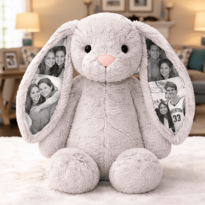 Custom Photo Bunny Plush for Couples Anniversary Gifts - Luxrelivo